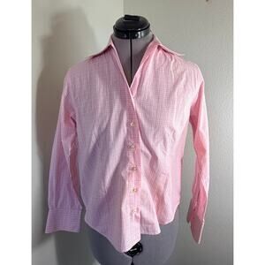 Cheltenham Tailored by Tom James Pink Plaid button down shirt size S